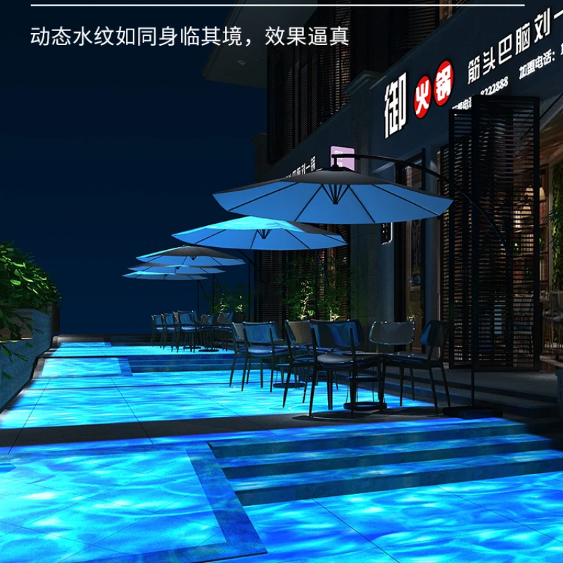 

Светодиодная динамическая лампа в форме водной волны, Лампа для проектора с логотипом воды Dmx512, наружное водонепроницаемое инженерное освещение по индивидуальному заказу