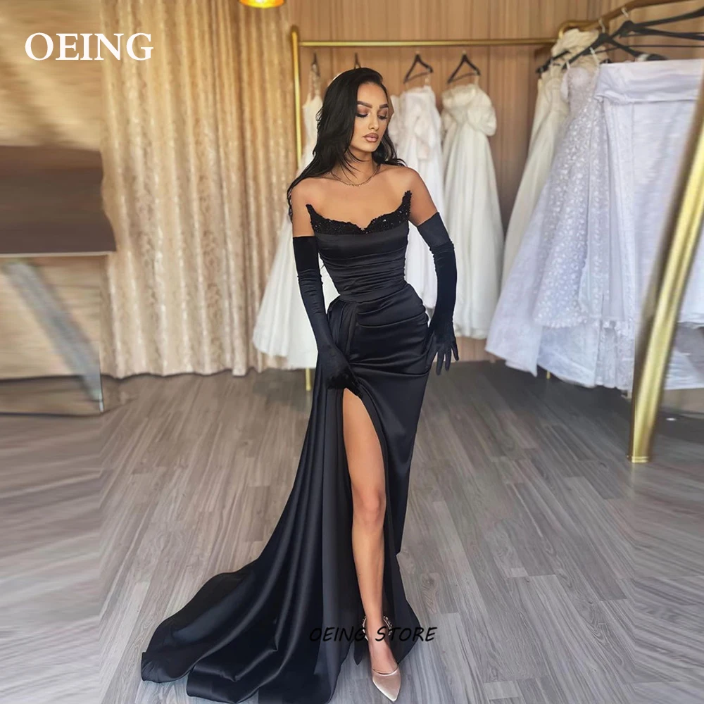 

OEING Sexy Sweetheart Shiny Sequin Mermaid Evening Dresses Long Gloves Dubai Prom Gowns Formal Party Dress Vestido de noche
