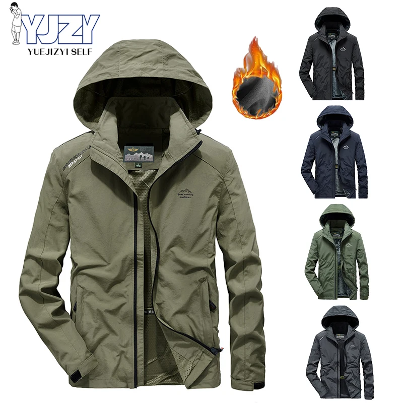 

Men Military Bomber Jacket Outdoor Windproof Jacket Coat Men Spring Detachable Hat Casual Slim Jackets Men 2022 Plus Size M- 6Xl