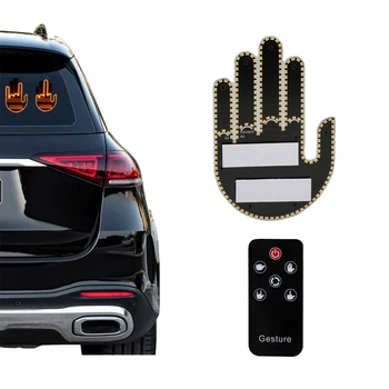 Luci Interattive per Auto con Telecomando a 4 Tasti, Illuminazione Gestuale, Accessori Auto, Luci a Forma di Palmo e Dita