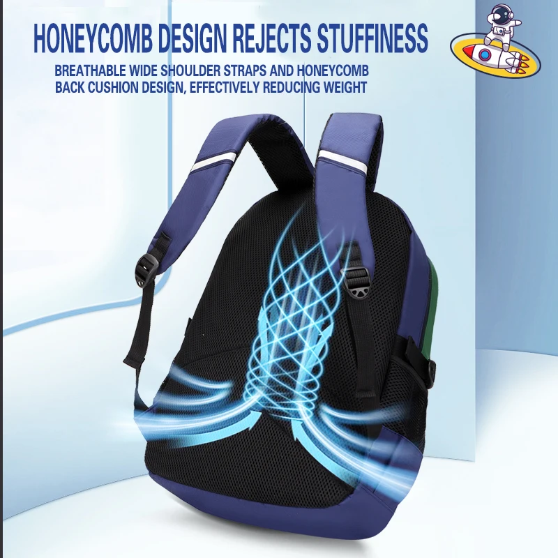 Children Bag Elementary School Students Shoulder Schoolbag 6-12 Years Old