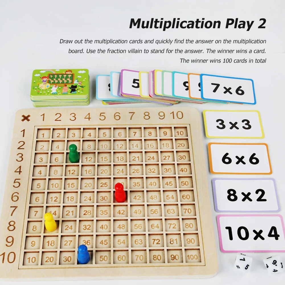 Game Montessori Multiplication Board Game Wooden Preschool Training