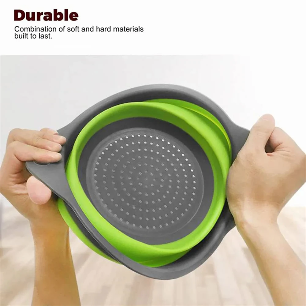 Folding Kitchen Colander with Drain Basket