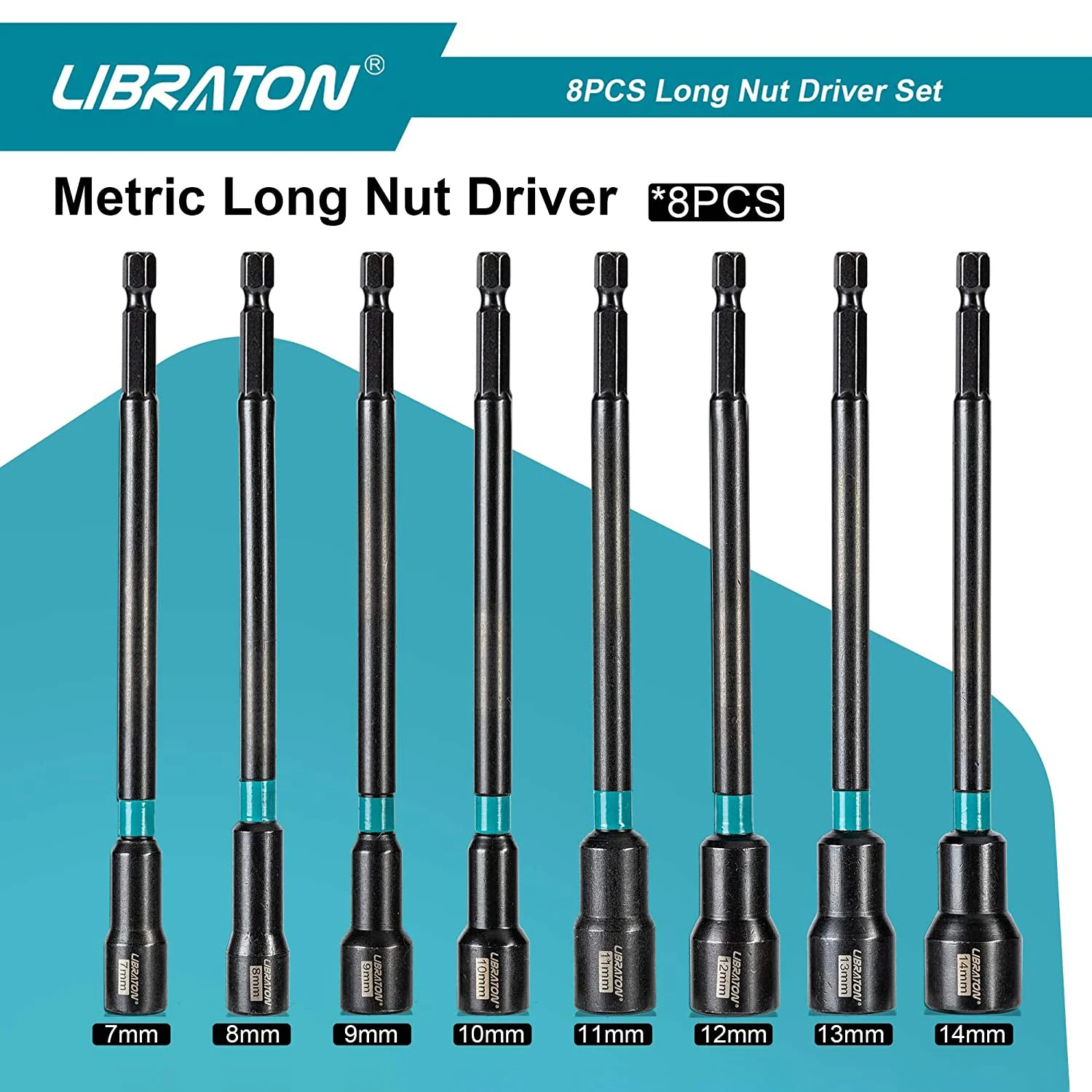 8PCS Magnetic Nut Driver Set, Nut Drivers 6