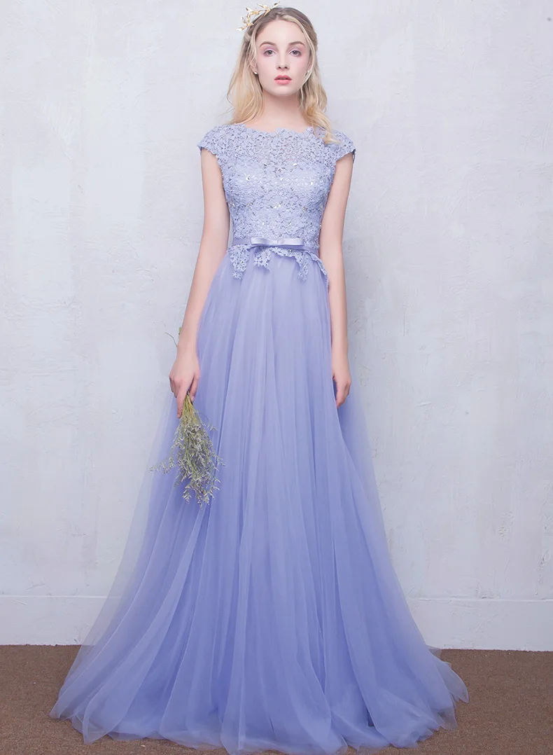 

Prom gown 2018 Vestido De Festa Longo Backless Sexy Lace Beaded Long Party Robe De Soiree Tulle simple Bridesmaid Dresses