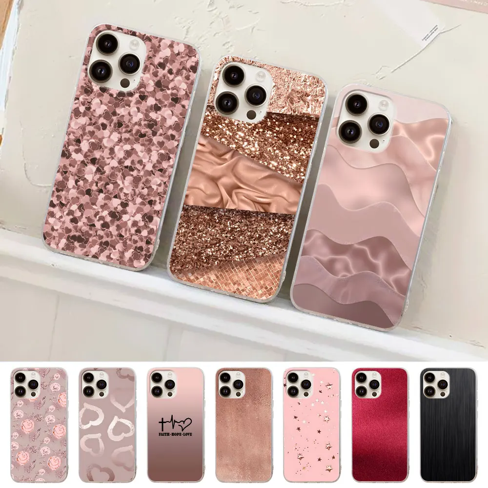 Custodia Love Rose Gold Style Per Apple Iphone 11 13 Mini 14 15 12 Pro Max 7 8 Plus Xr X Xs Cover Per Cellulare In Silicone Trasparente