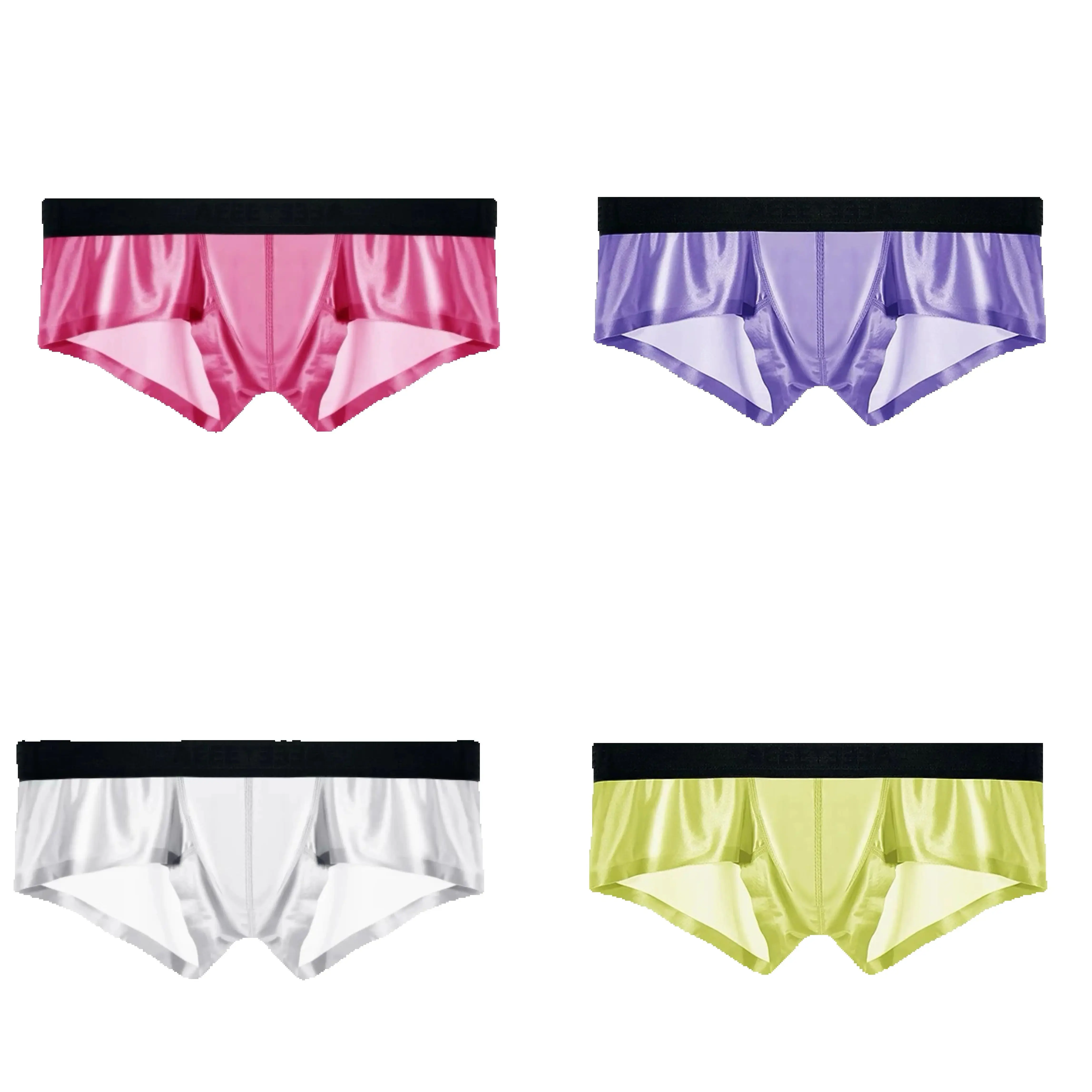 Hot Sale Men Shiny Boxers Shorts underwear Rainbow color Skin tight ...