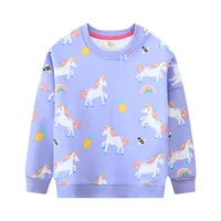 Jumping Meters 2-7T Kids Girls Sweatshirts Unicorns Rainbow Autumn Spring  Long Sleeve Children's Clothing Toddler Shirts