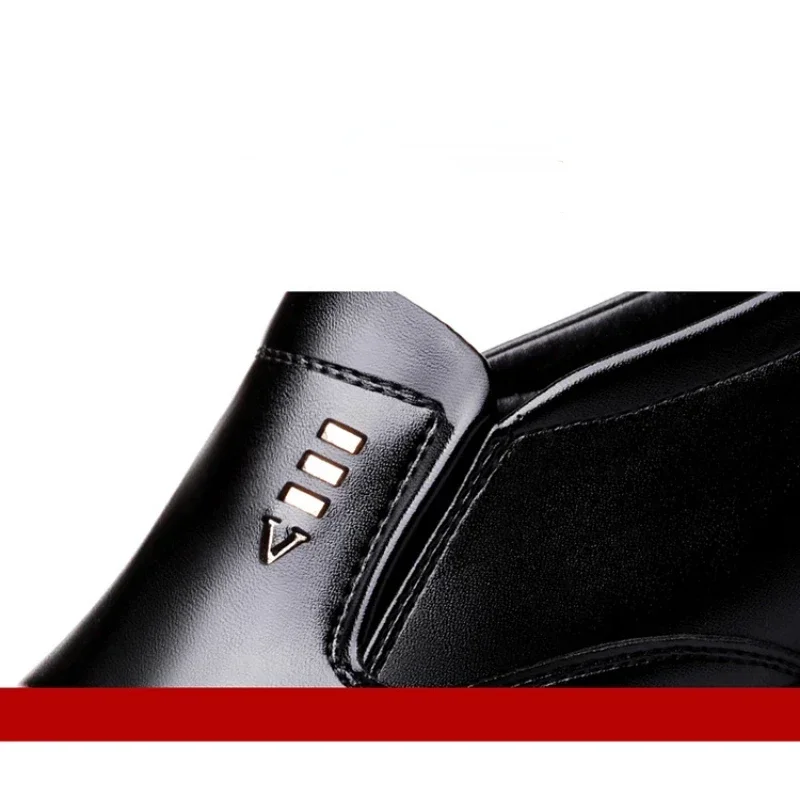 Mens Leather Dress Shoes Mens Dress Shoes PU Leather Fashion Men Business Dress Loafers Pointy Black Shoes Oxford Breathable Pointed Formal Wedding