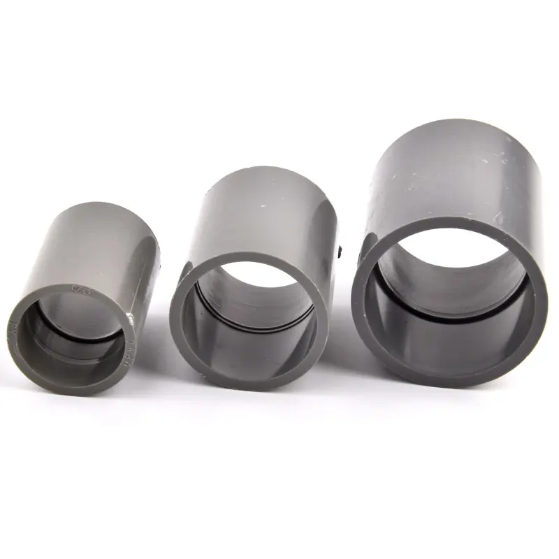 2Pcs 20/25/32/40/50mm Grau PVC Gerade Gewinde Stecker Aquarium Aquarium wasser Versorgung Rohr Joint Garten Bewässerung Armaturen – Detail 7