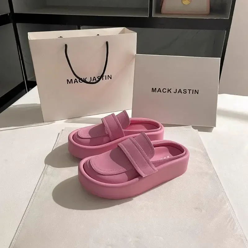 Comfortable all seasons easy to match with soft bottom women's slippers fashionable outdoor Roman sandals casual lazy half drag