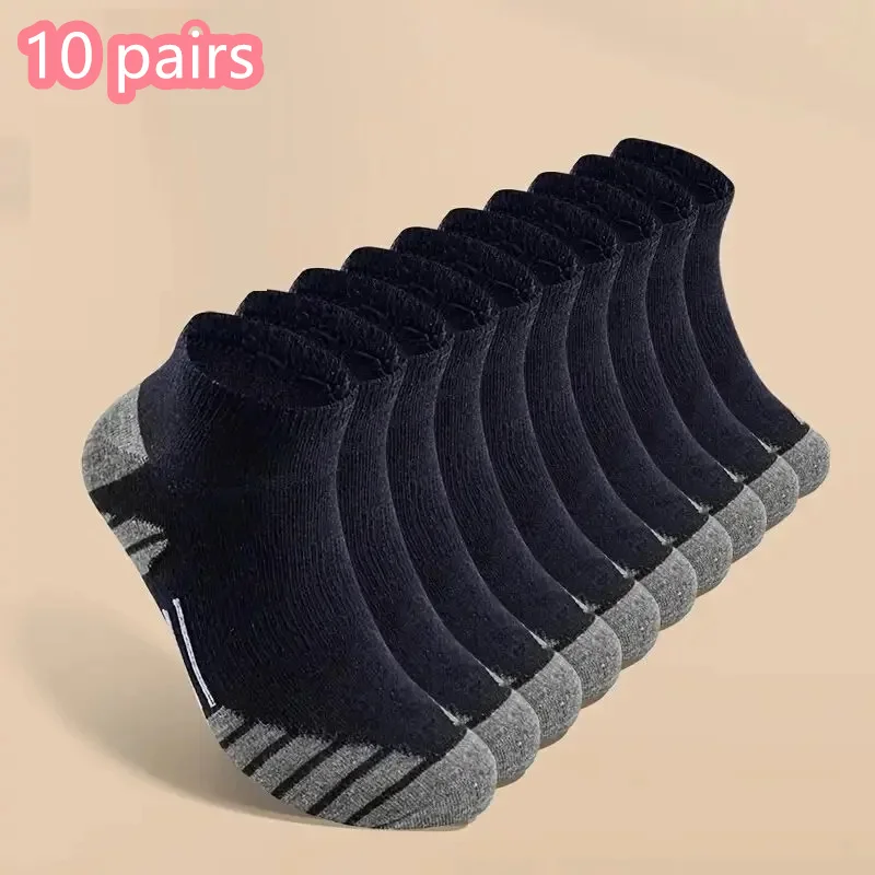 Ankle Athletic Running Socks Cushioned Cotton Breathable Low Cut Sports Tab Socks 1/10/20 Pairs For Men And Women