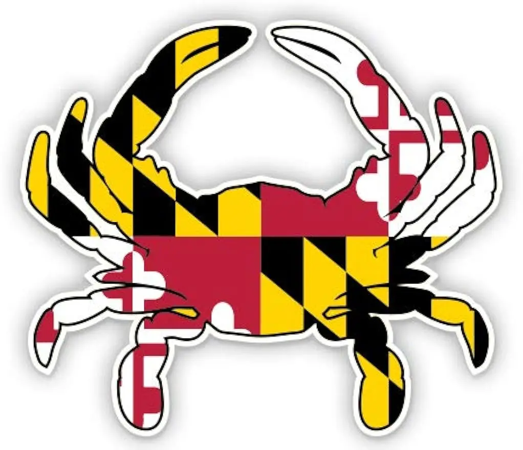 

Maryland Crab Vinyl Sticker - for Car Laptop I-Pad Phone Helmet Hard Hat - Waterproof Decal