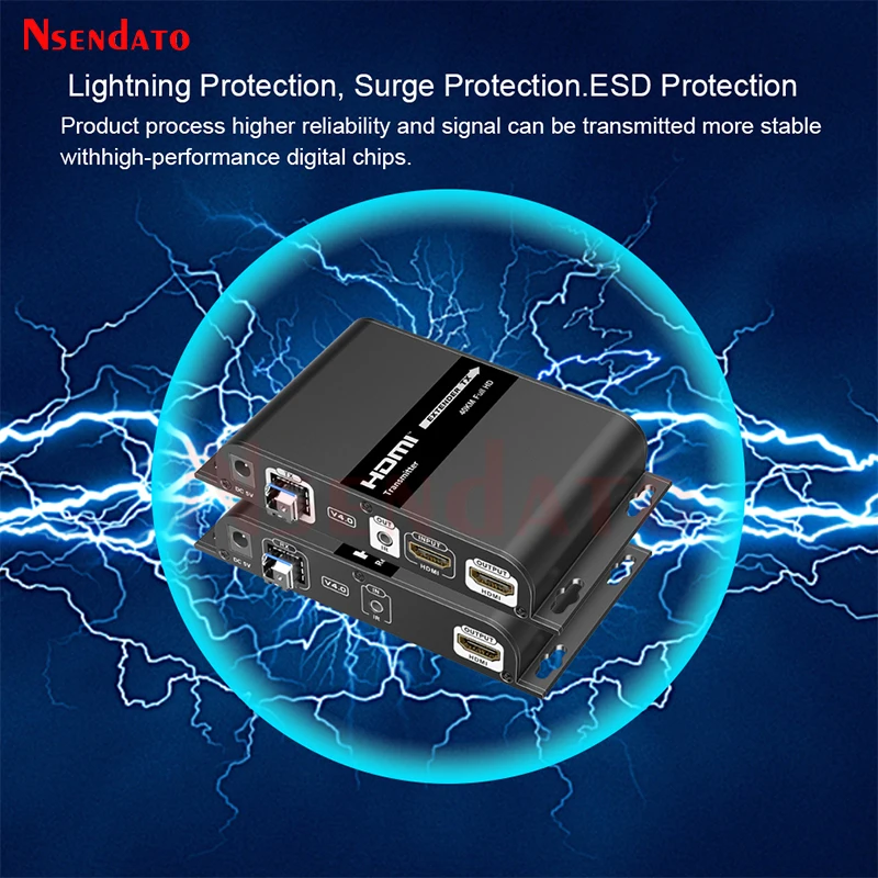 LKV378A 1080P 60hz HDMI Extender 40Km over LC Fiber Optic Single-mode SMF(LC) HDMI To Fiber Optical Extender With IR Remote V4.0