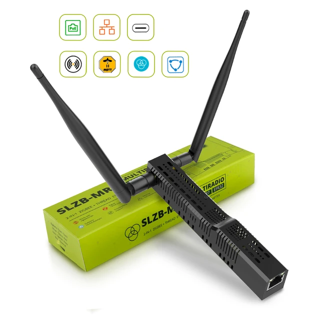SLZB-MR1 Multiradio Thread Coordinator Zigbee3.0 with PoE Ethernet/USB/WiFi Bridge Compatible Zigbee2MQTT Home Assistant ZHA