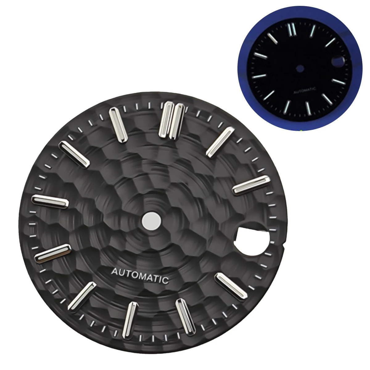 Enhanced Watch Dial with Green Luminous Accents - 28.5mm, Multicolor Options