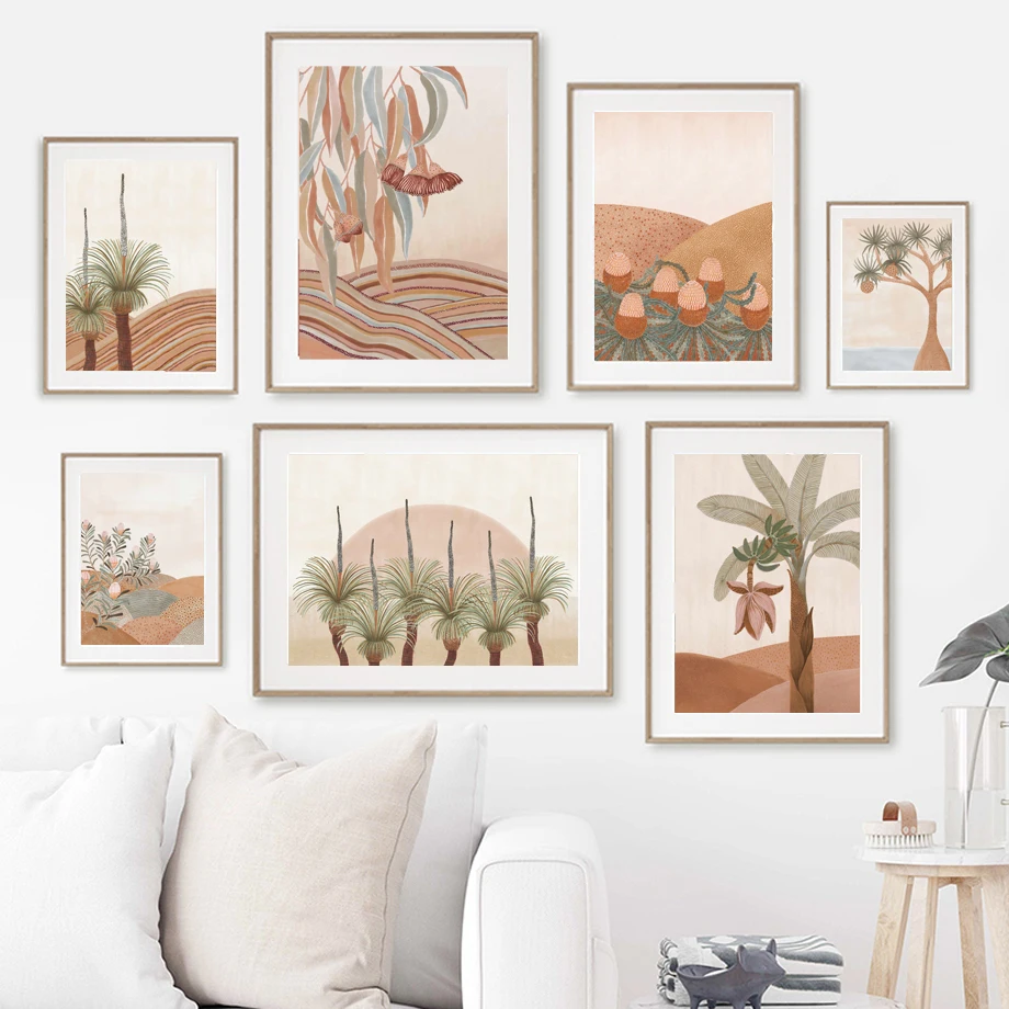 

Abstract Boho Plant Wall Art Canvas Painting Nordic Aesthetic Posters And Prints Wall Pictures For Living Room Decor