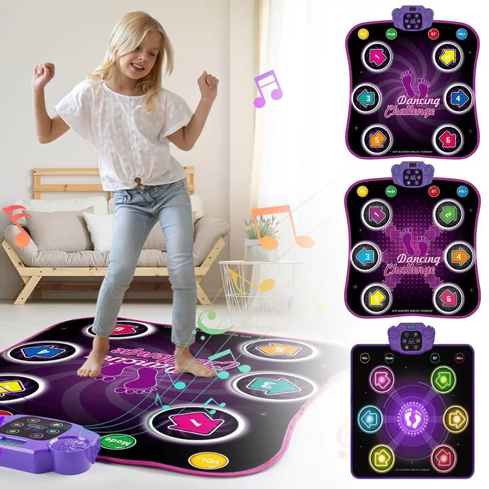 

Dance Mat Toys Toys for Kids Bluetooth Light Up Dance Mat Electronic Musical Dance Game Pad Parent Child Interactive Music Mat