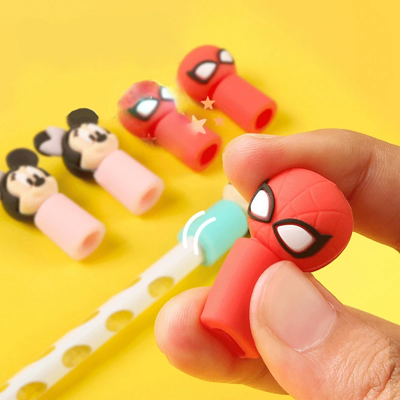 3pcs Kawaii 디즈니 부드러운 고무 어린이 연필 케이스 위니 베어 귀여운 연필 캡 학교 문구 용품