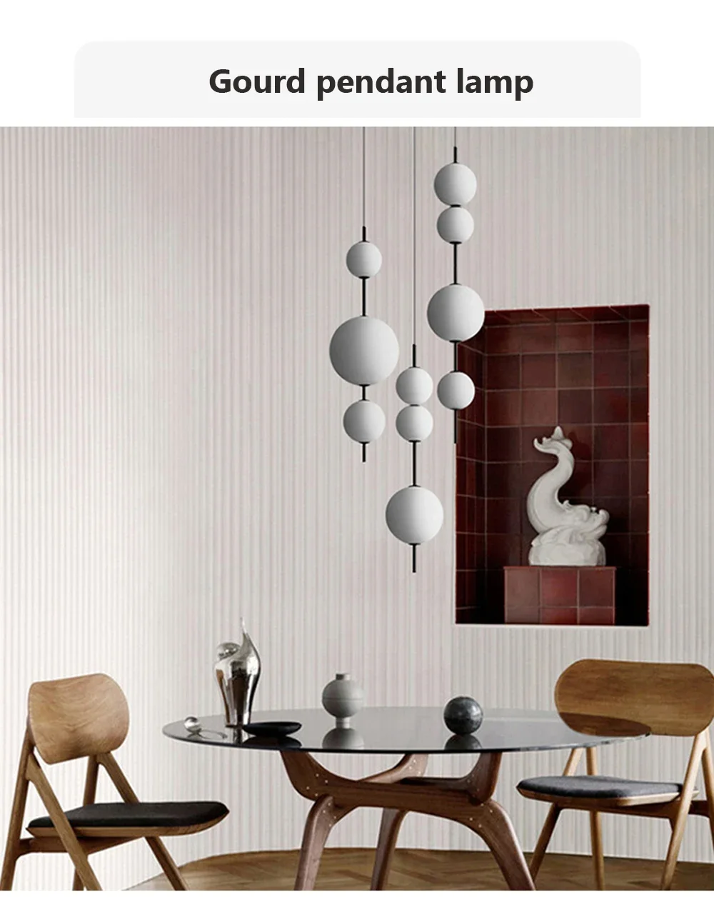 Description Picture 2 of itemModern Creativity Pendant Light for Restaurant Shop Kitchen Bedroom Glass Ball Chandelier Pendant Lamp Lighting Decoration