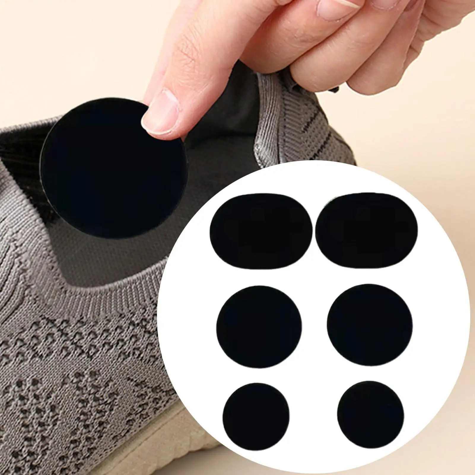 6piece/set Sports Shoe Fabric Repair Patch Heel Anti Wear Mesh Lining Hole Subsidy self-adhesive Patches Creative Practical Tool