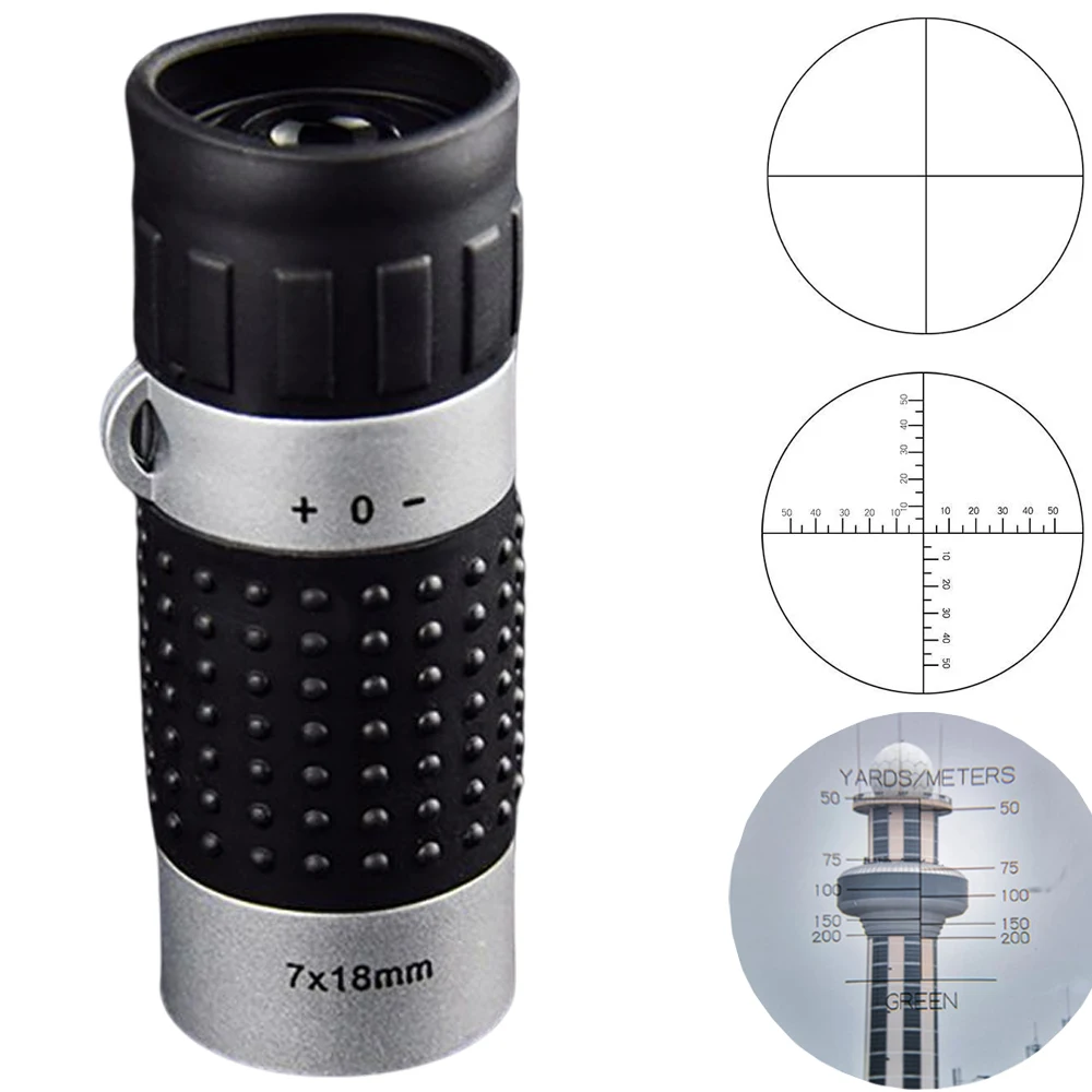 Telescopio Monoculare Portatile 7 X18Mm Ad Alto Ingrandimento Mirino Telemetro Linea Divisoria Per Gof Caccia Escursionismo Birdwatching