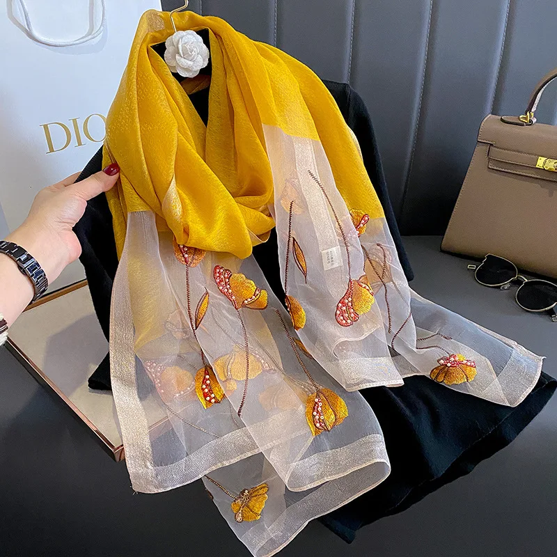 

Luxury Brand Solid Silk wool scarf for Women Shawls Scarves Summer Lady Hijab Winter Warm Long Bandana Foulard Pashmina Poncho