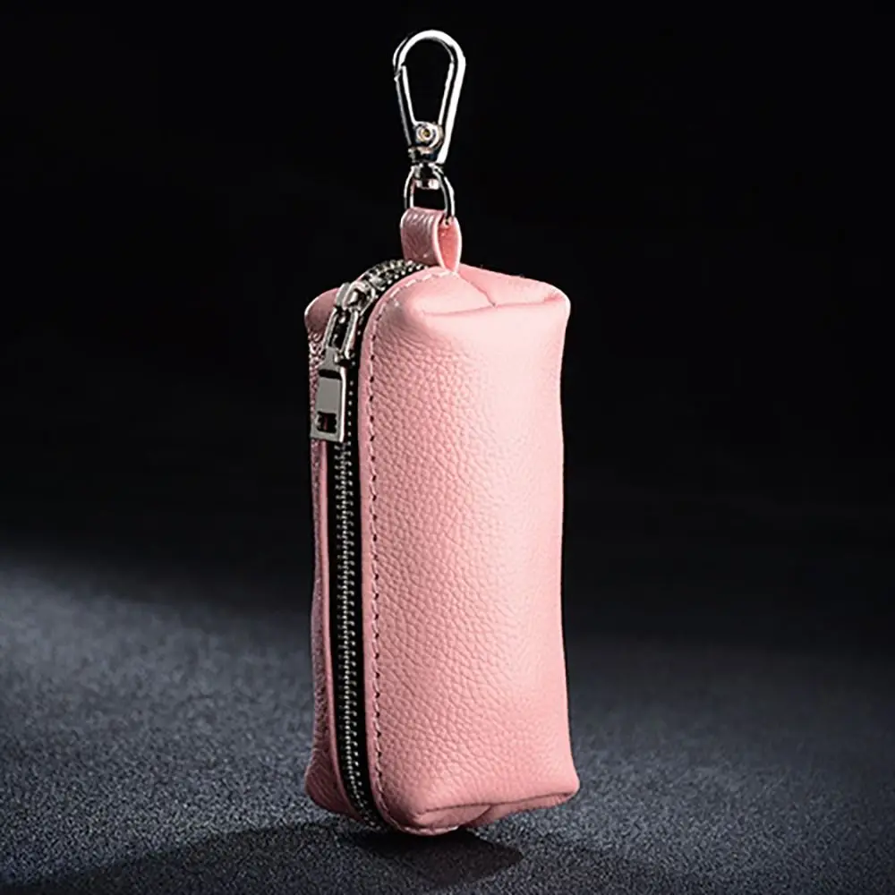 Echt leder Schlüssel bund Unisex kleine Schlüssel tasche einfarbige Mini-Karten halter Multifunktion brieftasche tragbare Schlüssel Tasche – Detail 8