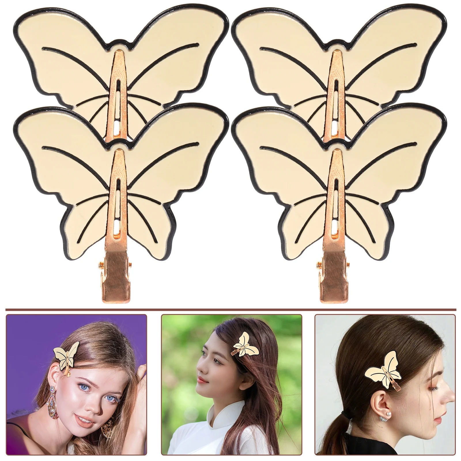 4 Pcs Butterfly Hair Clip Hair Clips For Girls Little Barrettes Accessories for Small Clips Women Rollers