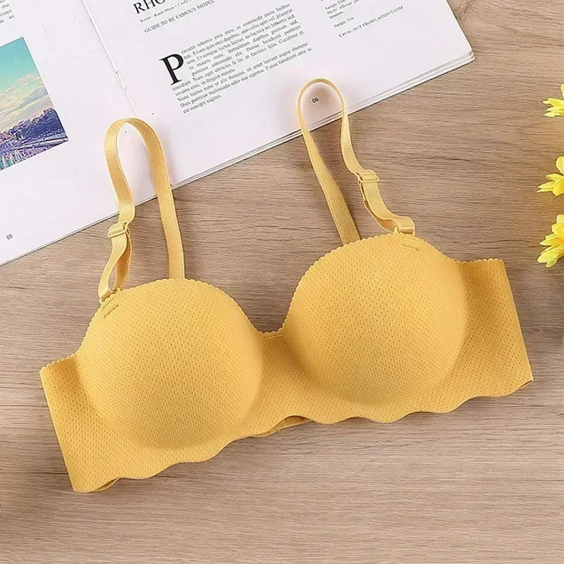 Sexy Bras Push Up Seamless Underwear Women Solid Color Wireless Lingerie Feamle One-pieces Gather Convertible Straps Brassiere 5