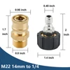Pressure Washer Couplers M22-14mm Adapter 3/8 1/4 Accessories Quick Connect Set Water Gun Male Sprayer Accessory Hose Connector 3