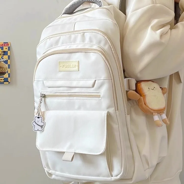 High Capacity School Backpack for Junior And High School Students Spine Protection Cute British Style Dual Shoulder Bag - 2