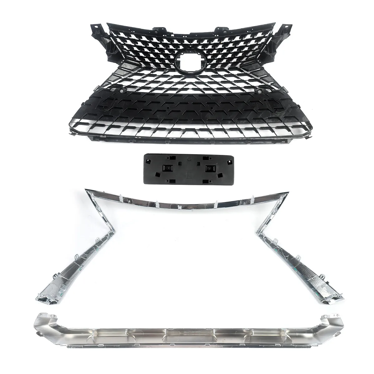Frontstoßstangengrill für Lexus RX350 RX350L RX450h 2016 2017 2018 2019, vorderer oberer Kühlergrill, schwarzes Chromgehäuse, direkt ersetzen – Detail 14