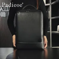 Sac à dos en cuir pleine fleur pour homme, sacoche pour ordinateur portable 16 pouces, sac d'école, sac à dos professionnel en cuir pour homme 1