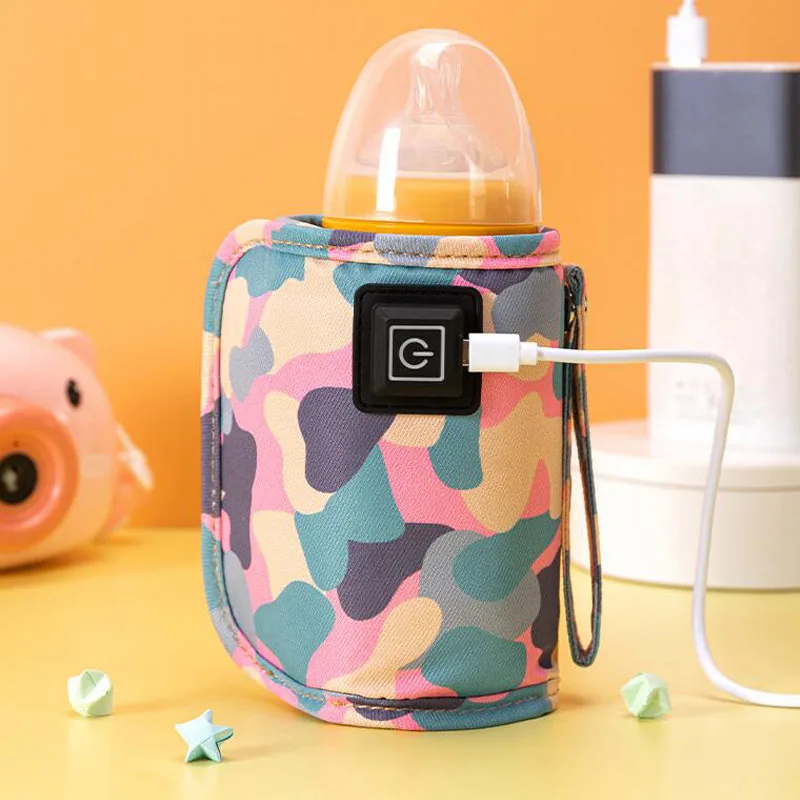 2022 New Portable USB Baby Bottle Warmer Travel Milk Warmer Infant Feeding Bottle Thermostat Food Warm Cover christmas hot water bottle rubber liner heaters warm bag hand warmer anti leakage explosion proof baby warmer knitted cover wash