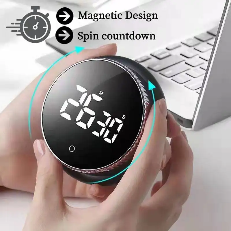 Magnetic LED Digital Kitchen Timer For Cooking Shower Study Self Regulating Rotary Countdown Alarm Clock Kitchen Gadget Sets 1