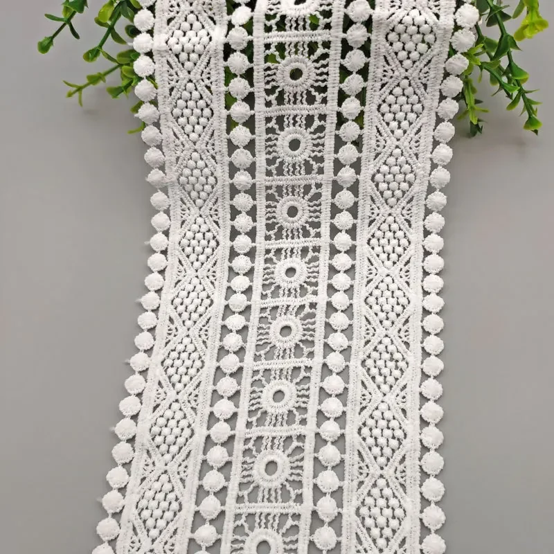 11.5cm Hollow Out Floral Embroidered White Lace Ribbon DIY Apparel Sewing Fabric Milk Silk Lace Tape Garment Accessories