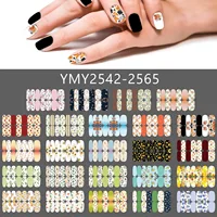 14tip Full Cover Nail Stickers Forest Nail Decoration Nails Sticker Designer Self Adhesive Nail Sticker Flowers Nail Art Sticker 1