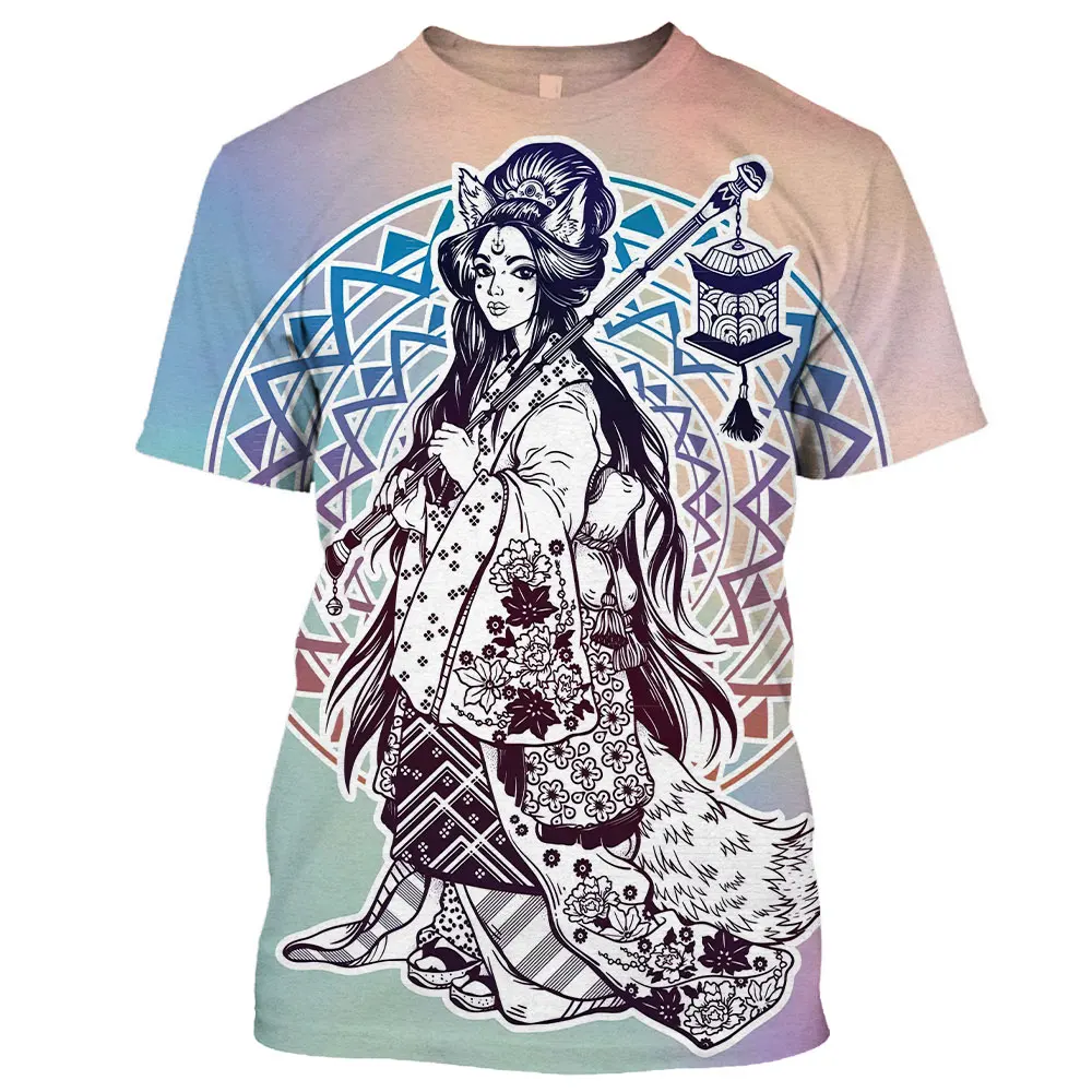 

Tide Fashion Summe Ancient Beauty Picture Men's T-shirt Casual Print Tees Hip Hop Personality Round Neck Short Sleev Tops