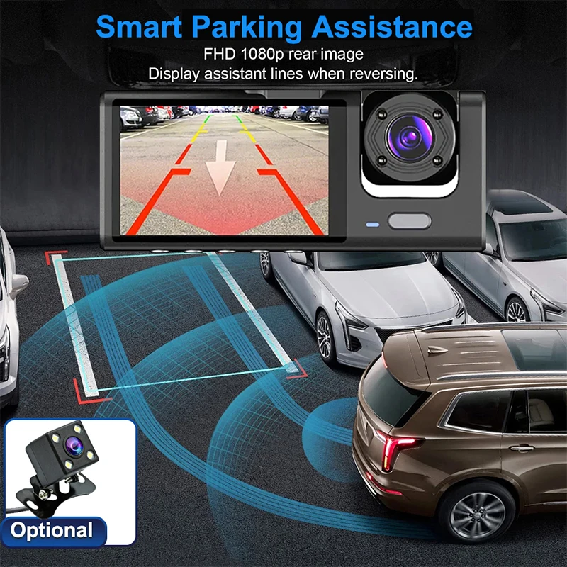 Dash Cam for Cars WIFI APP Car DVR 2/3lens Front Camera Video Recorder Rear View Camera for Vehicle Black Box Car Assecories - 5