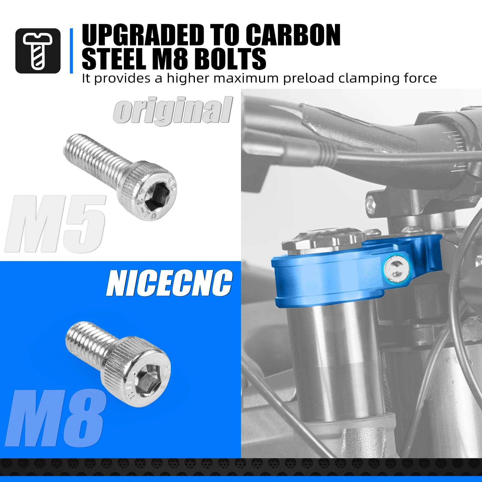 NICECNC Für Sur-Ron Surron Light Bee X S Motocross Obere Triple Clamp Top Link & Front Lenker Bar Riser Halterung – Detail 4
