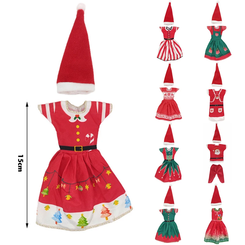Modische Weihnachtskleid-Outfit-Hüte für 11 Zoll 30 cm Puppenkleidungszubehör – Detail 4