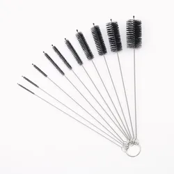 Versatile 10 - Piece Reusable Bottle & Straw Cleaning Brush Set (Black 10 pcs)