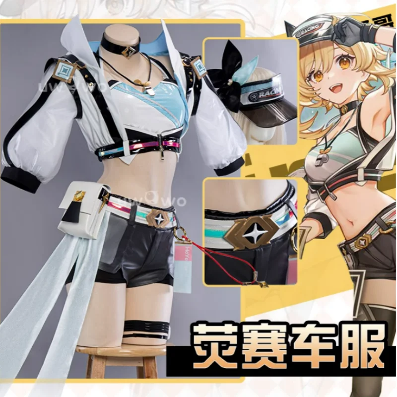 

Lumine Cosplay Costume Game Genshin Impact Doujin Anime Women Fashion Racing Suit Role Play Clothing Halloween Suit Pre-sale