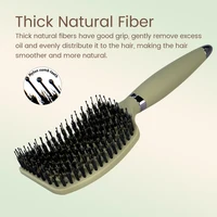 Peigne démêlant en poils de sanglier, brosse à cheveux ajourée, antistatique, Massage du cuir chevelu, outils de coiffure pour Salon de coiffure, cadeau, 1 pièce 5