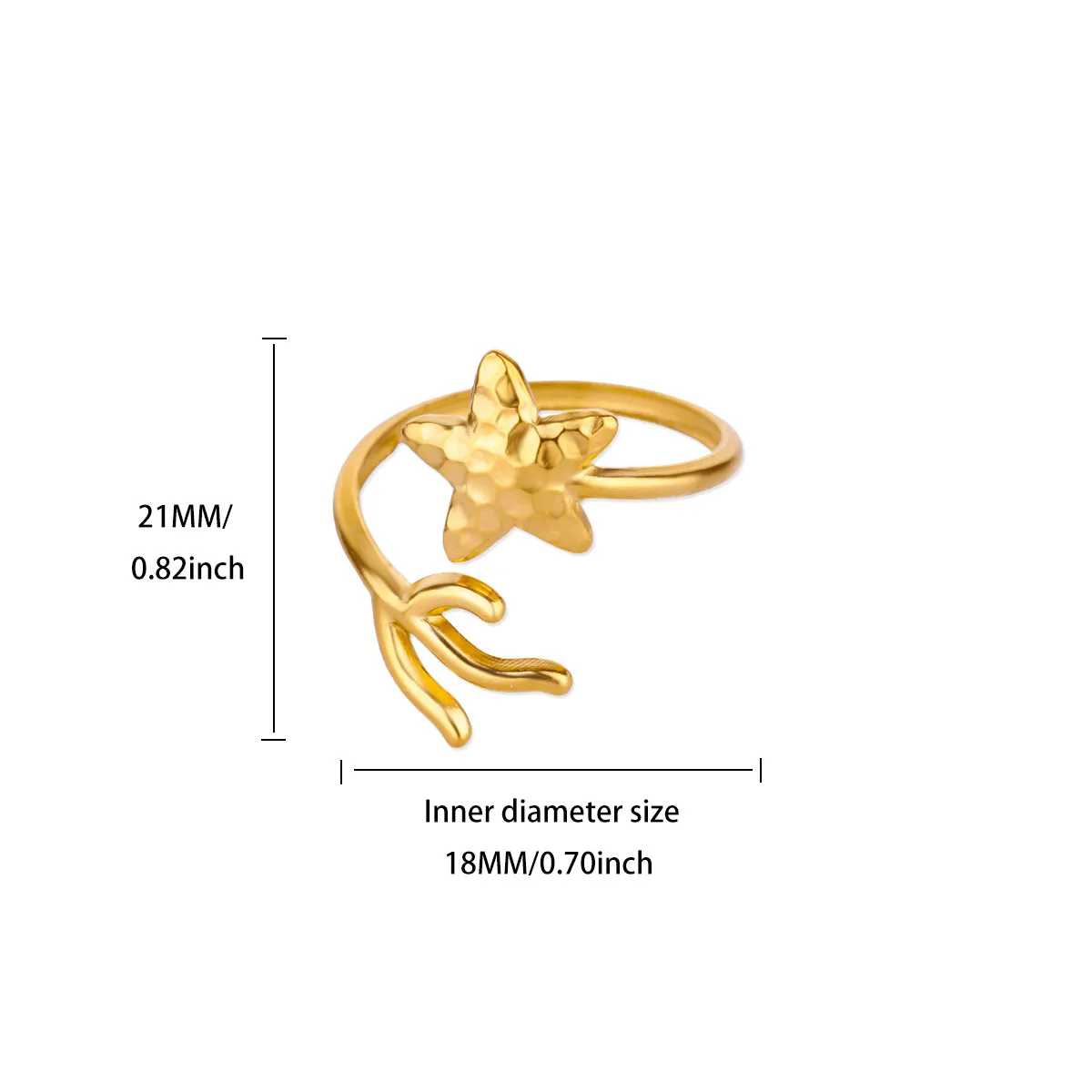 Stainless Steel Geometric Star Rings For Women