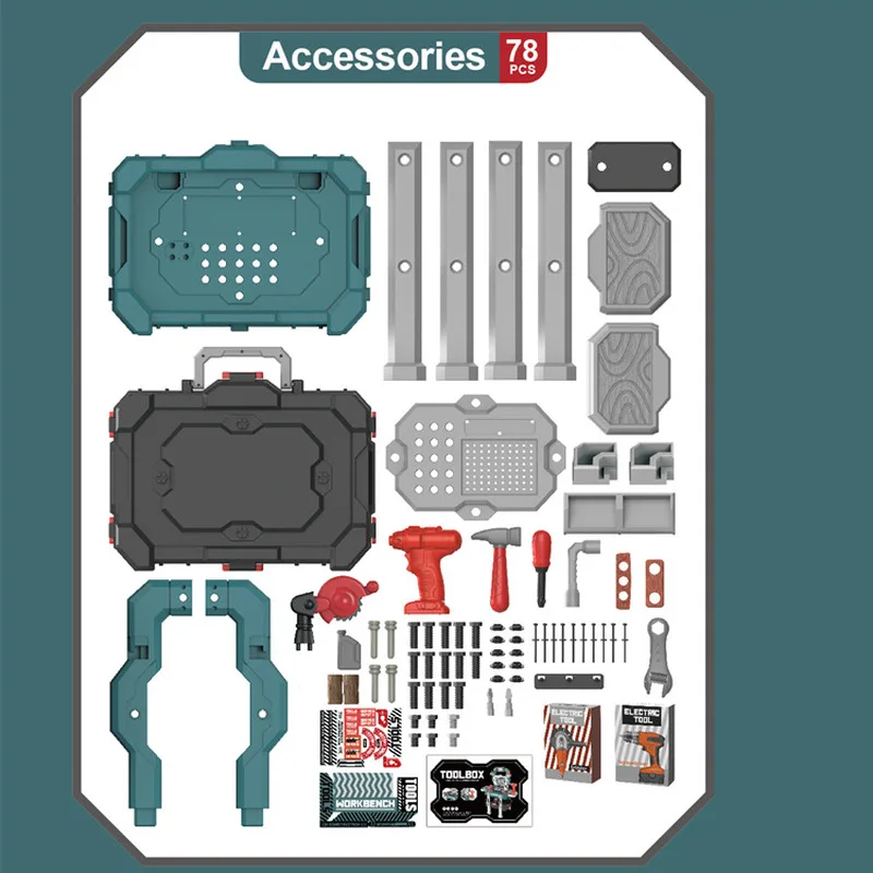 Simulated Maintenance Tool Electric Drill Electric Saw Screw Tightening Tool Table Engineering Cap, Repair Toy Gift Box Etc kids repair toys,plastic construction toys,kids construction toys
