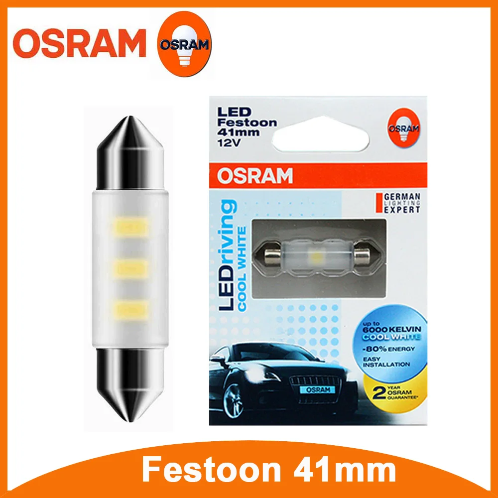 OSRAM LED Festoon C5W 31mm 36mm 41mm LEDriving Standard 6000K Cool White LED  Interior Light Reading Lamp Plate Bulb (1pc) - AliExpress