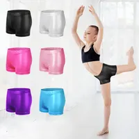 Shorts De Danse Pour Filles Enfants Bronzage Pantalon Métallique Élastique Gamins Brillant Gymnastique Vêtements De Danse Couleu 5