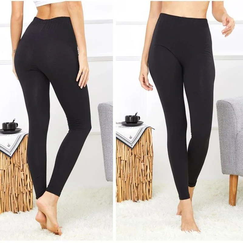 Women Solid Underwear Thermal Leggings Female Comfortable High Waist Home Trousers Lady Classic Daily Slim Fit Pants